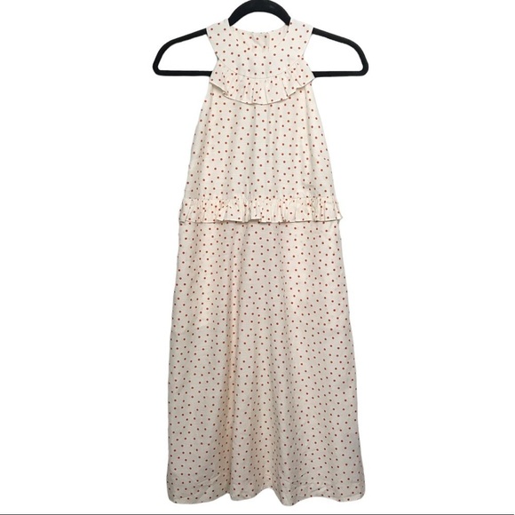 Orla Kiely Ivory Ditsy Dot Cotton Silk Midi Sundress $440 NWT Size 2 - Picture 1 of 10